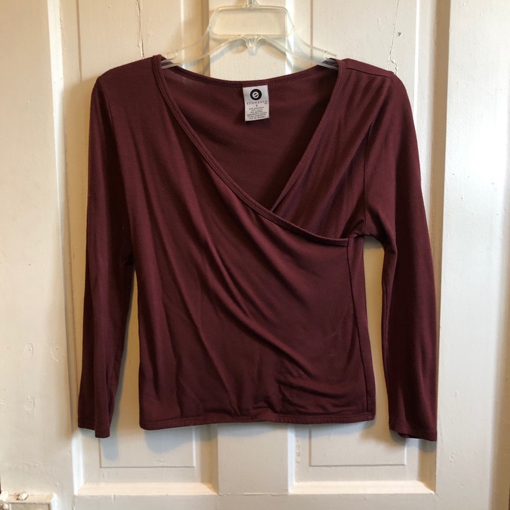 Burgundy Long Sleeve Tee